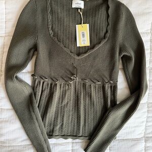 Wilfred Olive Soloist Knit Top NWT